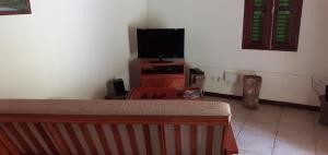 TV a/nebo společenská místnost v ubytování Le gîte du jardin
