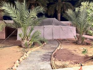 uma tenda no meio de duas palmeiras em سرايا الياسمين em Ilbaras