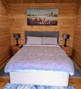 Postel nebo postele na pokoji v ubytování Desart School Garden Chalet