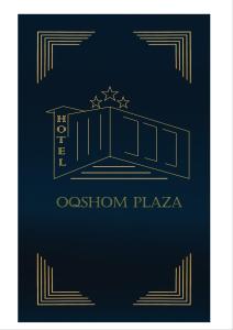 un logo pour l'hôtel ooshon Plaza dans l'établissement Oqshom Plaza Hotel, à Karshi