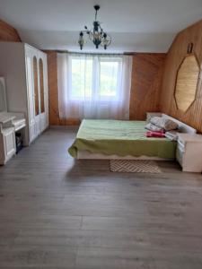 ヤレムチャにあるСадиба "Наталі"の窓のある部屋にベッドがある寝室