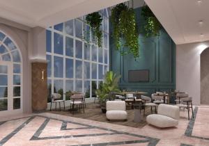 a rendering of a restaurant with tables and chairs at ROSE GARDEN PREMIUM in Antalya