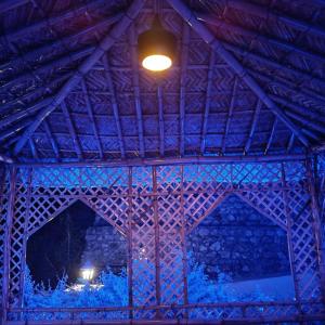 Shivpuri的住宿－Ratan Homestay，建筑的天花板上有一盏灯
