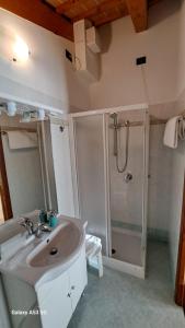 W łazience znajduje się umywalka i prysznic. w obiekcie Country House Bucaneve w mieście Rovolon