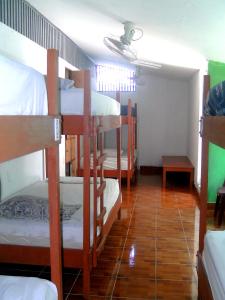 a room with four bunk beds in a dorm at Hostel Tadeo San Juan del Sur in San Juan del Sur