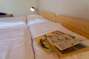 Giường trong phòng chung tại Silberplatten