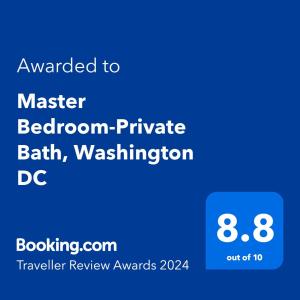 Fotografie z fotogalerie ubytování Master Bedroom-Private Bath, Washington DC ve Washingtonu