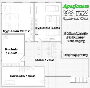 a floor plan of a house with diagrams at Apasjonata in Świdnica