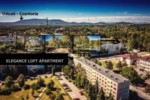 an aerial view of a city with a lot of buildings at Elegance Loft Apartment in Skoczów