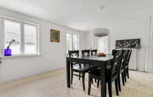 a dining room with a black table and chairs at Amazing Apartment In Tisvildeleje in Tisvildeleje