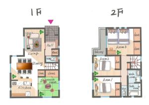 Yamada的住宿－Plage，房屋的平面图