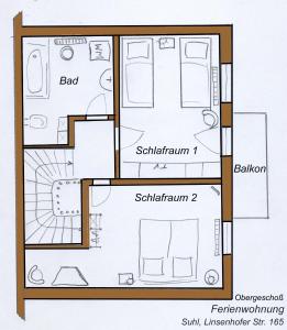 Půdorys ubytování Ferienwohnung am Domberg