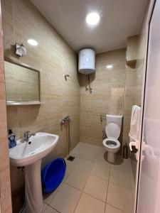 ウルツィニにあるKontiki Apartmentsの洗面台とトイレ付きのバスルーム