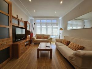 TV a/nebo společenská místnost v ubytování Precioso apartamento en O Grove + 8 fotografií