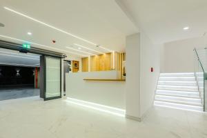 Ο χώρος του λόμπι ή της ρεσεψιόν στο Hotel Tříška