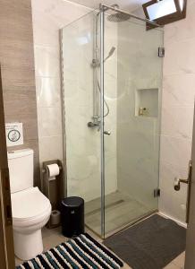 A bathroom at ''Korifo apartment'' at Benitses