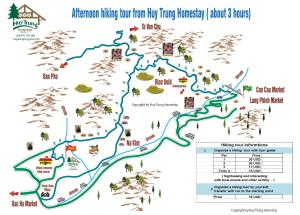 mapa wędrówek po strzałach z nowych domów małp małp na wyspie w obiekcie Huy Trung Homestay w mieście Bac Ha
