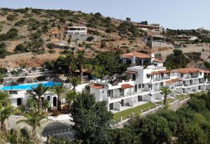 an aerial view of the hotel and the resort at Sunlight Elounda - Adults only Hotel "by Checkin" in Agios Nikolaos