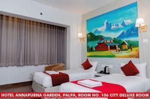 Ένα ή περισσότερα κρεβάτια σε δωμάτιο στο Annapurna Garden palpa +26 φωτογραφίες