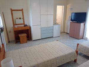 TV a/nebo společenská místnost v ubytování Alexandros Rooms & Studios