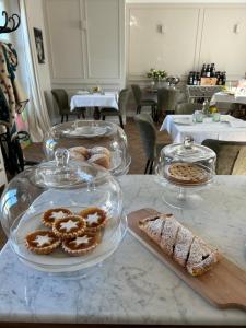 a table with two plates of food on a counter at Borgo Piani - Camere di Charme in Mango