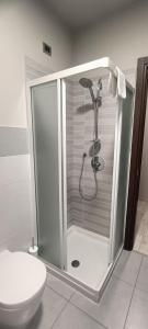 een douche in een badkamer met een toilet bij Millaenya Inn in Entratico