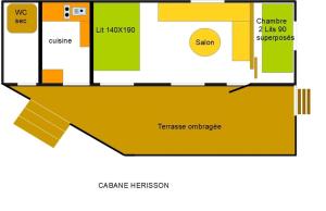 ein Diagramm eines Grundrisses eines Hauses in der Unterkunft Ferme de Samson in Saint-Péray