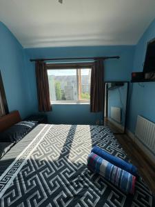 ein Schlafzimmer mit einem Bett in einem Zimmer mit einem Fenster in der Unterkunft Gc Petit Palais Dublin in Dublin