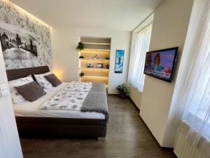 Ένα ή περισσότερα κρεβάτια σε δωμάτιο στο Agnes - Apartments