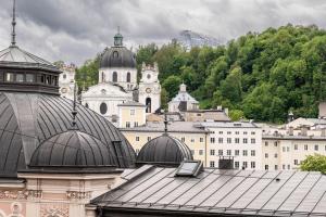 um grupo de edifícios com cúpulas em cima deles em Gentle Hide Designhotel em Salzburgo