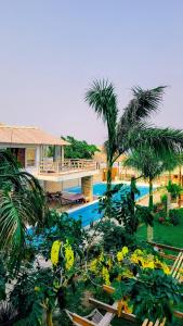 um resort com piscina e palmeiras em Hotel Wellness - Belleza y Serenidad em Boca del Río