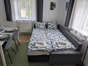Postel nebo postele na pokoji v ubytování Haus im Hochtal