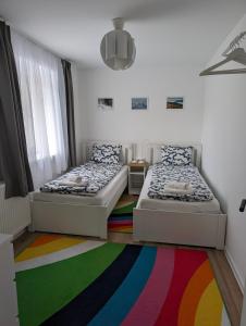 Postel nebo postele na pokoji v ubytování Haus im Hochtal