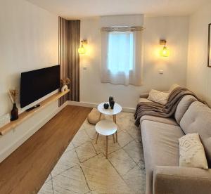 TV a/nebo společenská místnost v ubytování Appartement cosy refait à neuf, linge fourni