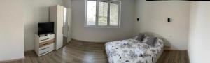 a living room with a couch and a television at Apartment Sara in Struga