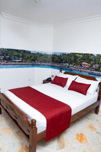 Uma cama ou camas num quarto em Hotel Steven
