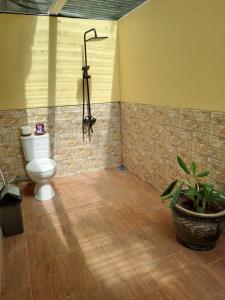 ToyapakehにあるThe Palms Penidaのバスルーム(トイレ、鉢植えの植物付)