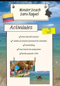 um panfleto para uma festa na praia em WonderBeach Baru Raquel em Barú