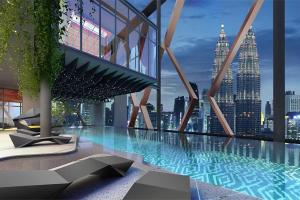 The swimming pool at or close to Borderless Swimming Pool - Invincible Twin Towers View - Free WiFi
