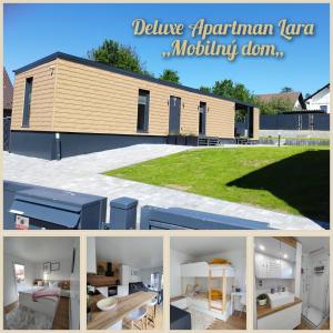 a collage of pictures of a modular home at Deluxe Apartman Lara in Liptovské Sliače