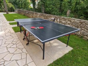 a ping pong table with ping pong balls on it at Apartman Diana - 75 m2 - 2 Bedrooms - Grill in Jadranovo