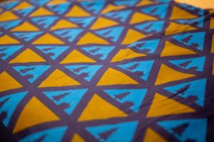 a close up of a blue and yellow vase at Durness Youth Hostel in Durness