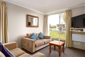 Televiisor ja/või meelelahutuskeskus majutusasutuses Methven Nest 2-bed Apartment