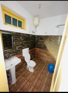 een badkamer met een toilet en een wastafel bij Mcleodganj Diaries Homestay in Dharamshala