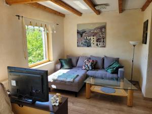 Χώρος καθιστικού στο Ferienwohnung im Haus Waldblick