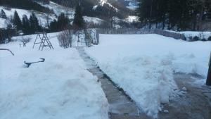 Το Charmantes Ferienhaus in Vordernberg mit Privatem Pool τον χειμώνα