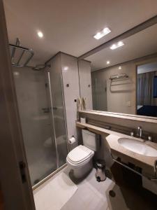 Koupelna v ubytování Flat Hotel Internacional Ibirapuera 2534