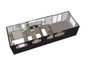 スロースケルケにあるOostveen Comfortable holiday residenceの家の平面図のレンダリング