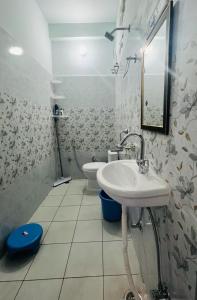 a bathroom with a sink and a toilet at PINAK HOMESTAY in Almora
