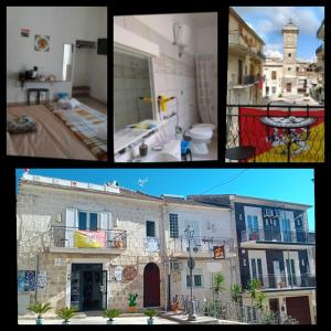 een collage van drie foto's van een gebouw bij bed & breakfast Acquaviva di Vullo Vincenzo in Acquaviva Platani